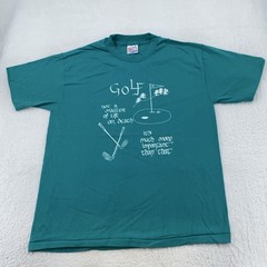 Vintage Golf A Matter of Life or Death Shirt Mens M/L Green Funny Joke Tee 90s