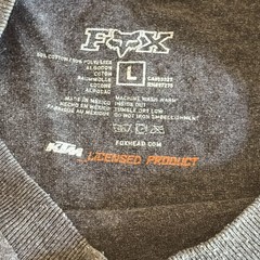 KTM FOX RACING Shirt Long Sleeve Large KTM Motocross Grey Dirt Bike