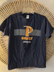 Pepperdine Waves Malibu Navy Blue And Orange Tshirt M