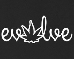 Evolve Cannabis Leaf Word Art T-Shirt Weed Marijuana Graphic Tee