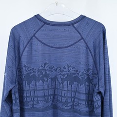 Tommy Bahama IslandZone Mens Large Blue Palm Tree Graphic Long Sleeve Shirt L/G