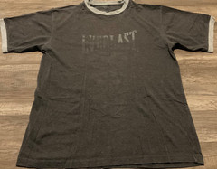 EVERLAST GYM RINGER T-SHIRT DISTRESSED ( MENS M ) HEATHER CHARCOAL GREY PREOWNED