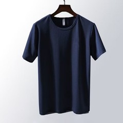 Ice Silk Men’s Short Sleeve Top Pure Color Regular Fit for All Activities
