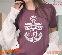Unisex Anchored In Faith T-Shirt, Men T shirt,Women T shirt Gift Christian Top