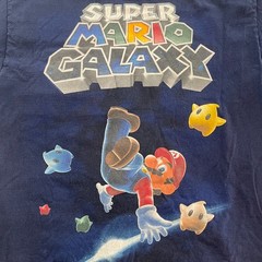 VTG Super Mario Galaxy Shirt Y2K ’07 Nintendo Video Game Promo Graphic T Shirt M