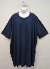 Bigdude Short Sleeve Plain Crew Neck Straight Hem T Shirt Size 7XL Navy
