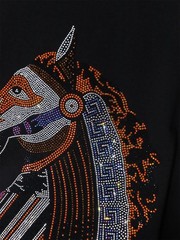 New Men Luxury Diamond Horse Rhinestones Fashion T-Shirt High Quality