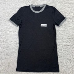 Ermenegildo Zegna Shirt Mens XS Black Striped Slim Stretch Micro Modal Jersey T