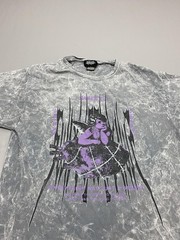 Shirt Mens L Gray Acid Wash Cherub Angel Graphic Tee Crewneck Cotton Jersey
