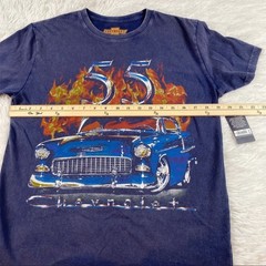 Lucky Brand New Men’s short sleeve crew neck Chevrolet graphic t-shirt blue