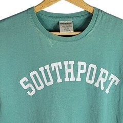 ComfortWash Men Southport T Shirt Green Medium Outer Banks NC Distressed READ