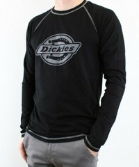 Dickies Atwood Men’s Long Sleeve T-Shirt, Relaxed Fit, Graphic Chest Logo, Black