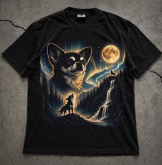 Chihuahua Howling at Moon T-Shirt, Vintage Dog Graphic Tee