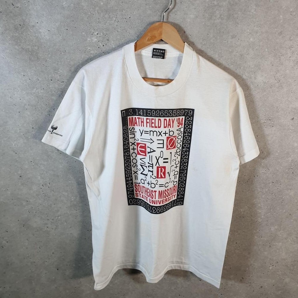 Vintage Fruit Of The Loom Maths Graphic 90s USA Single Stitch T Shirt Mens Large