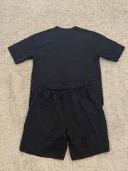 Men’s T-Shirt & Short Set Size Medium Black Cut-Offs Frayed