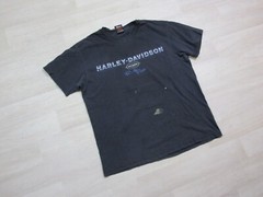 Vintage 1990s Harley Davidson Motorcycles Ride Free Embroidered Ohio T Shirt (L)