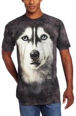 Siberian Husky Face Dogs Wolf T-Shirt Mountain Black Cotton Vincent Hie S-3X
