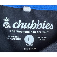 Chubbies Weekender Graphic T-Shirt Mens Large Black Neon Palm Tree Short Sleeve
