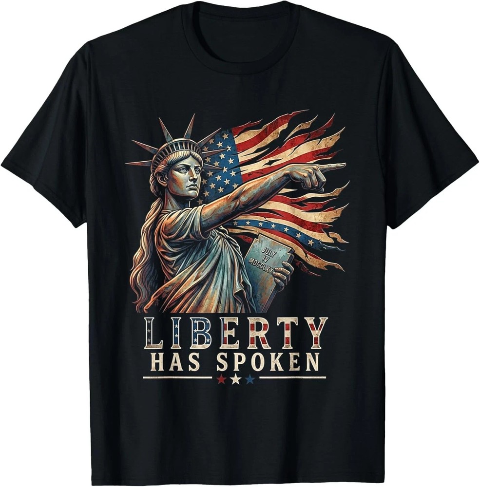 Patriotic American Flag T-Shirt Statue of Liberty Vintage USA Pride Graphic Tee
