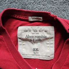 Vtg Y2K Abercrombie & Fitch Mens XXL Muscle Tee T Shirt Applique Embroidery Red