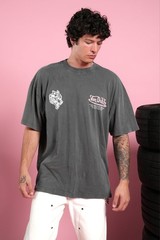 Darc Sport x Von Dutch NFGU Premium Oversized Tee Wolf Gray Pink Rose Medium