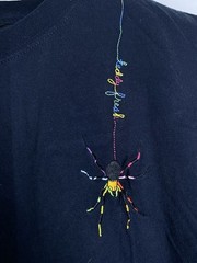 Teddy Fresh Shirt Mens XL Black Spider Web Embroidered Short Sleeve Skater USA