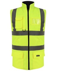 PADDED HIGH VISIBILITY REVERSIBLE BODY WARMER