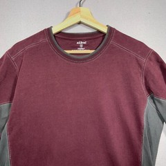 Kuhl Wildfibre Mens Medium Shirt Organic Cotton Burgundy Thermal Pullover Layer