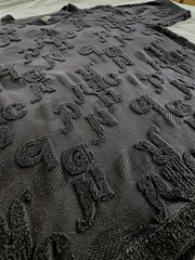 Vintage Matsuda Nicole Tokyo Japan Textured Terry Shirt Black Letter Pattern M-L