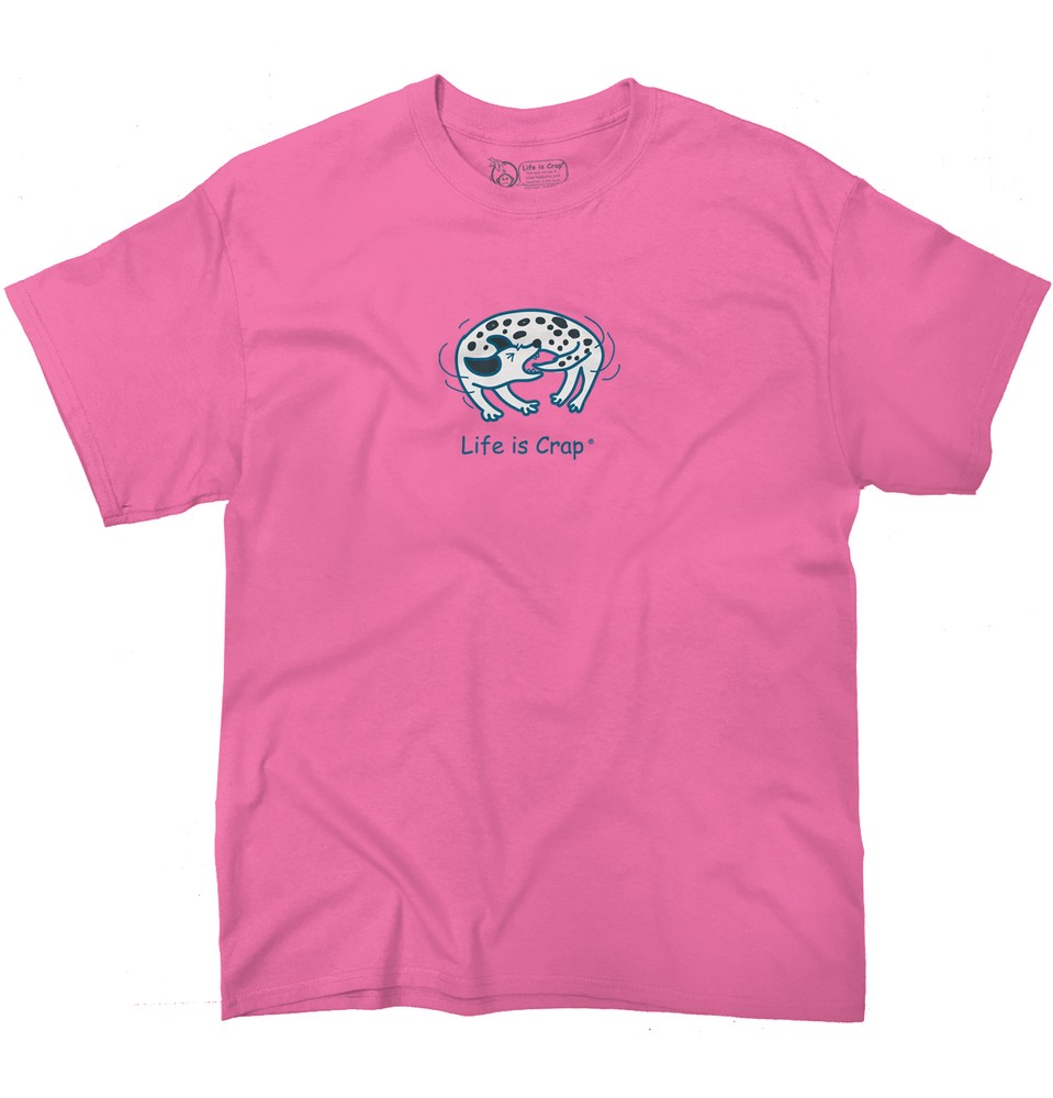 Life is Crap Dog Tail Chase Pet Owner Gift Adult Short Sleeve Crewneck Tee