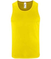 SOLs Mens Sporty Polyester Performance Tank Top Vest Sleeveless T-Shirt S-3XL
