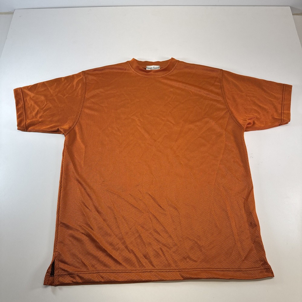 Giorgio Danieli Made In Italy Orange Mens Large Short Sleeve Mesh Shirt Jersey