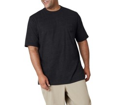 Chaps Men’s Coastland Wash T-shirt with Chest Pocket, American Black, Size M