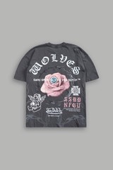 Darc Sport x Von Dutch NFGU Premium Oversized Tee Wolf Gray Pink Rose Medium
