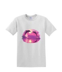 T-shirt small to 3xL – DOLPHIN lover SILHOUETTE sealife beach nautical fun