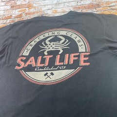 Salt Life Shirt Adult M Black Pocket Fishing Beach Casual Outdoor Tee Mens