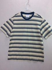 MNG Man Striped T Shirt M Sustainable Cotton NWT Navy Cream Regular