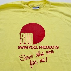 vintage 80s SUN SWIM POOL PRODUCTS T-Shirt LARGE swimming beach surf soft thin