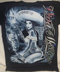 EMILIANO ZAPATA SEXY LADY VIVA MEXICO GUN PISTOL BULLET TEQUILA T-SHIRT