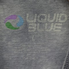 Liquid Blue White Tiger Face T-Shirt Men’s Large Grey Tie Dye Big Print Animal