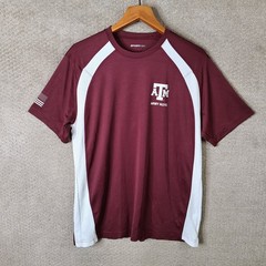 Army ROTC Shirt Mens Large Maroon Texas AandM Sport Tek Athletic Fit Polyester