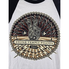 Stone Temple Pilots 2011 Concert Tour Raglan Baseball Tee Mens Small Black White