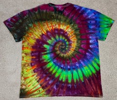 Handmade Ice Tie Dye T-Shirt XL Mens Womens Soft Cotton Double Layered Spiral