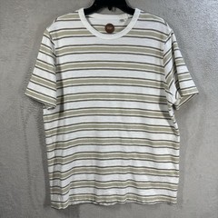 Common People Striped Textured Short Sleeve Shirt Men’s L Cotton Relaxed Fit
