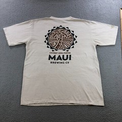 crazy shirt maui brewing T shirt mens L cream tan coconut dye