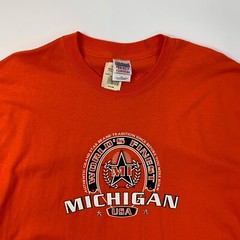 Vintage Michigan T Shirt Mens XL Extra Large Orange Worlds Finest Grand Star