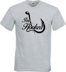 Fishing I’m Hooked Funny Humour Novelty T Shirt Various Colours And Sizes