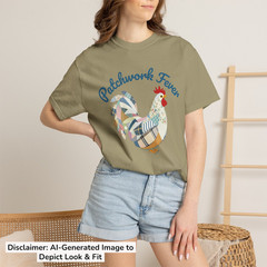 Chicken Humor T-Shirt Comfort Colors Premium Tee Farm Patchwork CottageCore