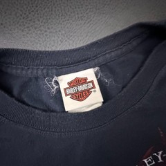 Harley Davidson T Shirt Mens XL Black Motor City Guitar Y2k Biker Fade Flames