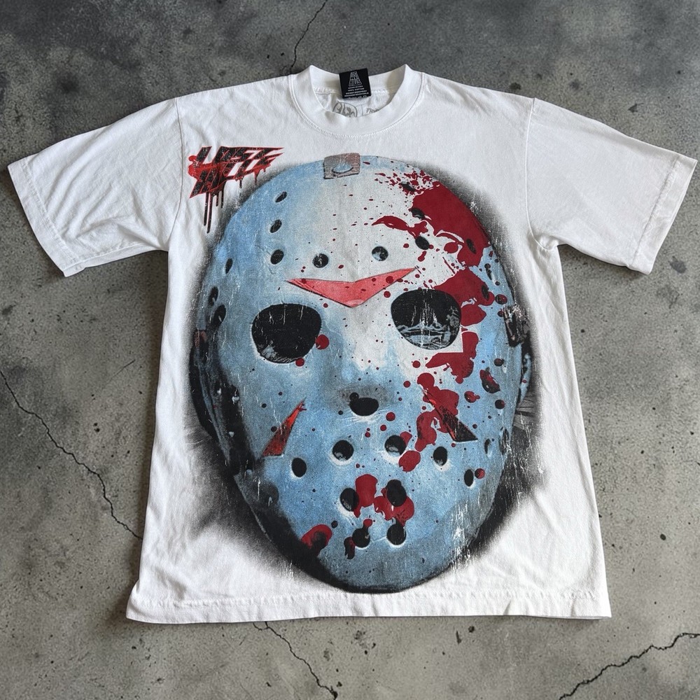 Lost Hills Jason Friday The 13th T Shirt Sz S White Huge Graphic Double Sided